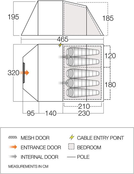 Immagine prodotto Vango Winslow II 500 (Tenda a tunnel, 13.50 kg, 5 persone)
