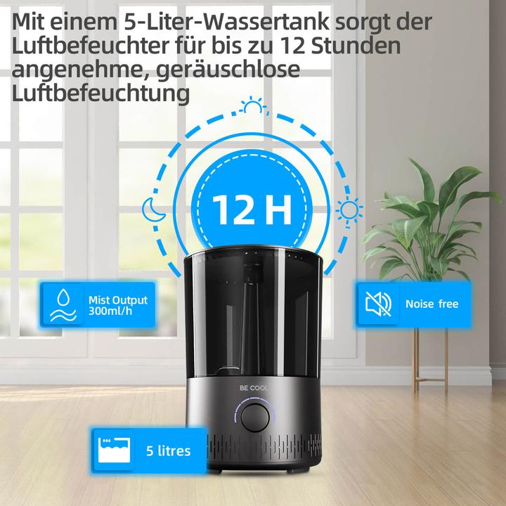 Immagine prodotto Be Cool Umidificatore d'aria calda/fredda BE COOL - serbatoio da 5 litri (35 m²)