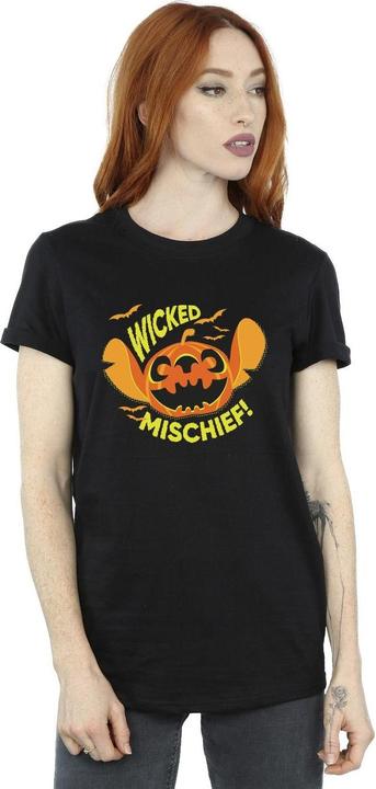 Actual product image Disney Womens/Ladies Lilo And Stitch Wicked Mischief Cotton Boyfriend T-Shirt (S)