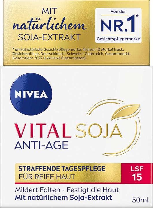 Actual product image NIVEA Vital Soy Anti-Age Day Cream SPF15 Pot 50 ml (50 ml, 24h cream, SPF 15)