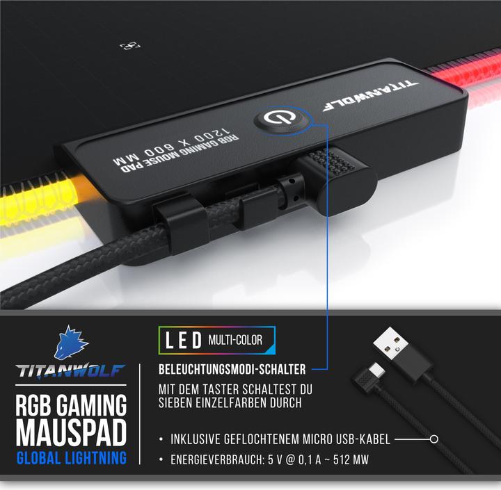 Produktbild Titanwolf RGB Gaming Mauspad (3XL)