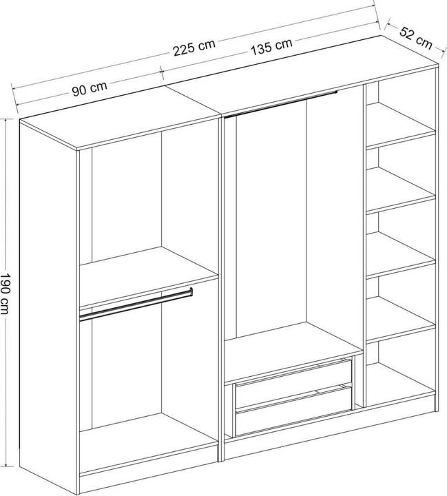 Image du produit Hanah Home Kaley (225 x 52 x 190 cm)