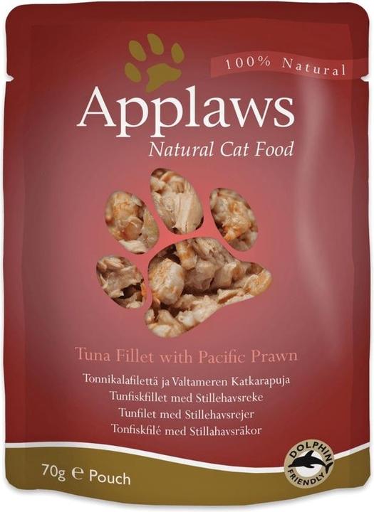 Applaws Filet de thon et crevettes du Pacifique (Adulte, 12 pcs, 840 g)