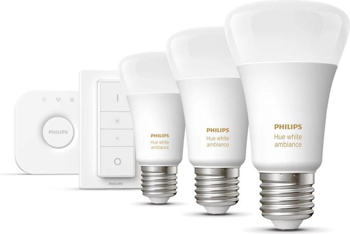 Actual product image Philips Hue White Ambiance BT (E27, 8.50 W, 806 lm, 3 x, F)