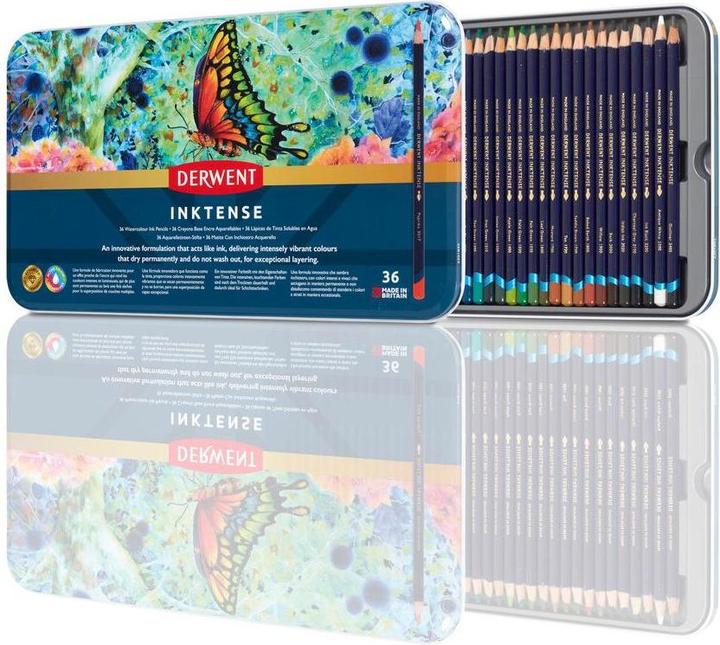 Derwent Inktense Permanent Aquarellstifte (Mehrfarbig, Multicolor, multicolour, 36 x)
