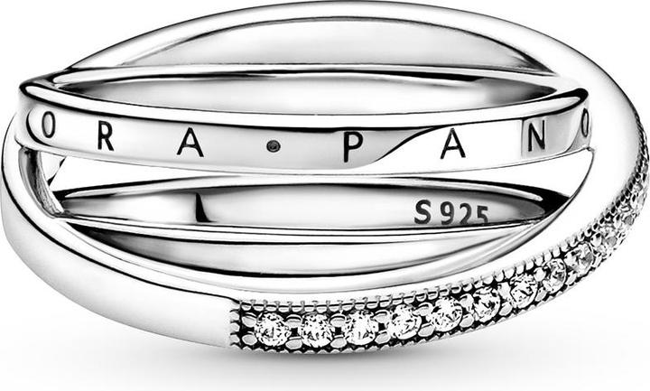 Immagine prodotto Pandora Anello a fascia tripla Logo Crossover Pavé (50, 925 Argento)