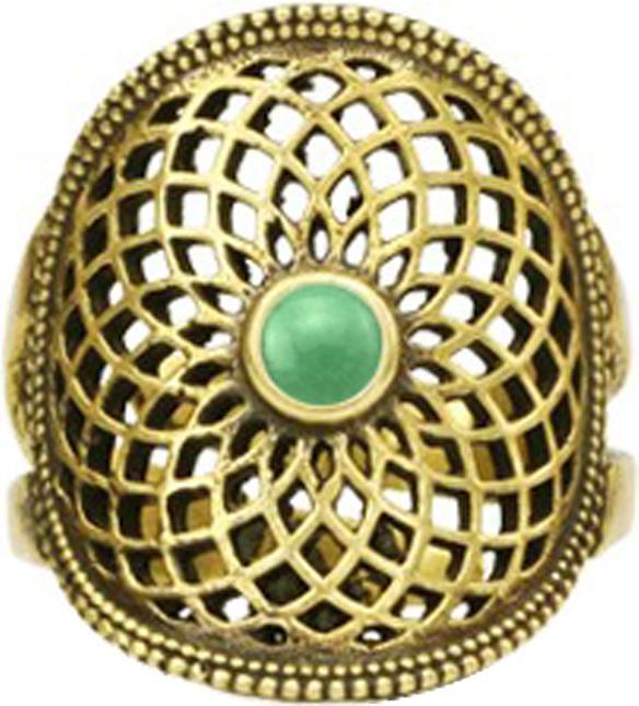 Immagine prodotto Star Piercing Ring vergoldet Blume des Lebens mit Jade Stein (57)