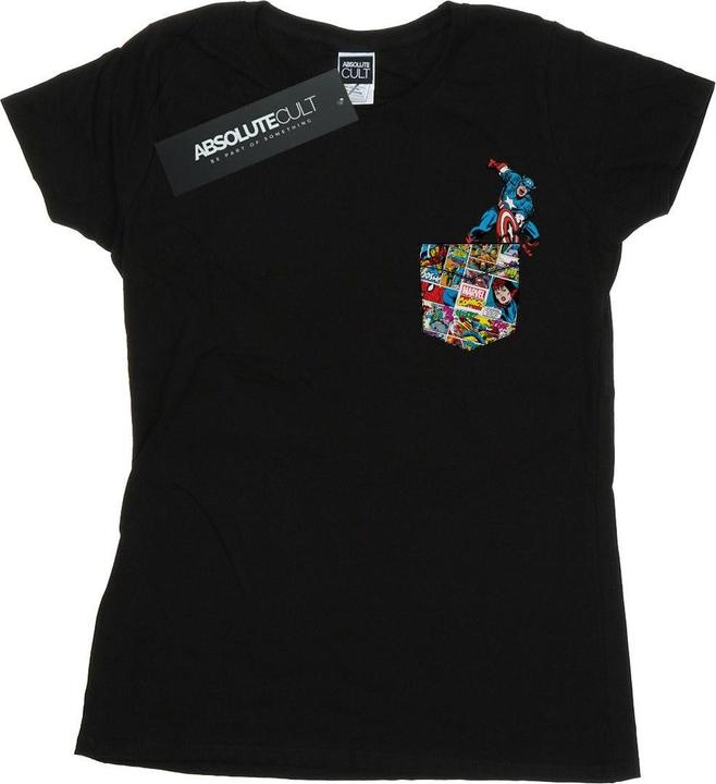 Immagine prodotto Captain America Faux Pocket Maglietta Donna (XXL)