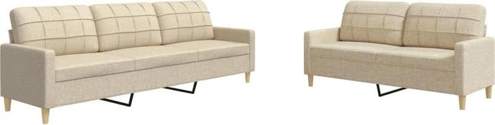 Image du produit VidaXL Canapé Salon Canapé rembourré Fauteuil 2 pièces Crème Tissu (3 places, 2 places)
