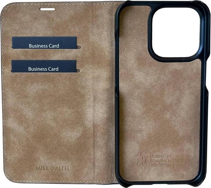 Actual product image Mike Galeli Book cover genuine leather Marc rain forest (Apple iPhone 16 Pro)