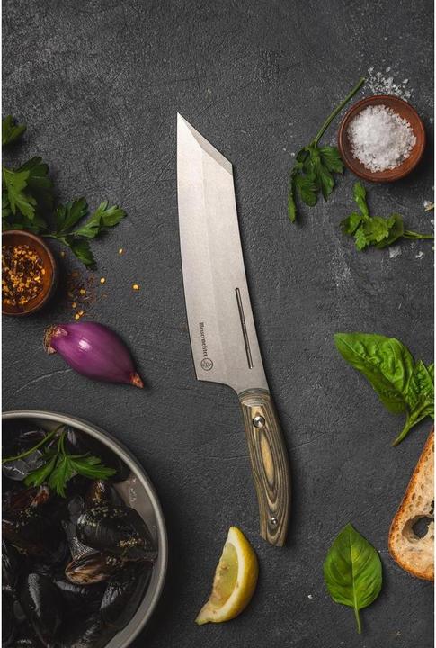Immagine prodotto Messermeister Coltello da chef Carbon Bunka 20 cm, marrone/grigio (21.60 cm)