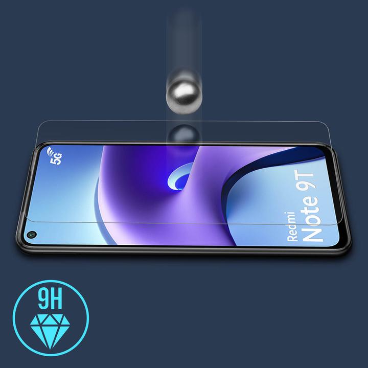 Immagine prodotto Avizar Pellicola cristallina, protezione del display in vetro (2 Pezzo/i, Xiaomi Redmi Nota 9T 5G)