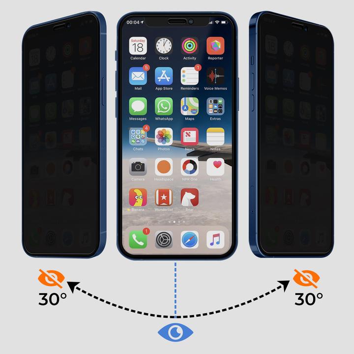Actual product image 3MK Hardglass Max Privacy Eye Protection Film (1 Piece, Apple iPhone 12)