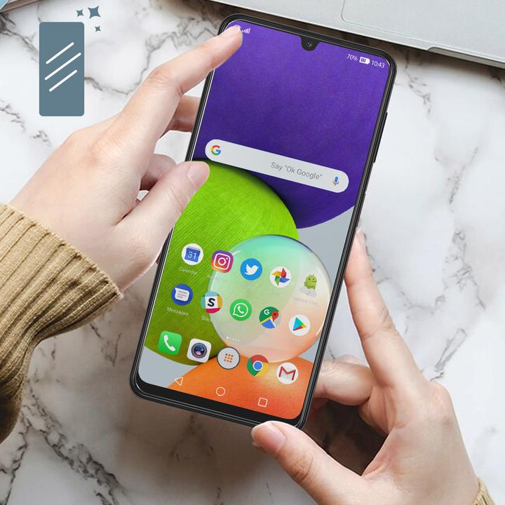 Actual product image Avizar Crystal clear film, glass screen protector (1 Piece, Samsung Galaxy M22)