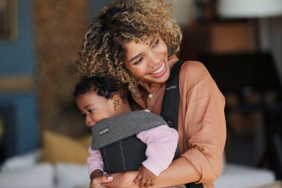 Actual product image BabyBjörn Bibs Move and Mini, 2-pack jersey dark grey