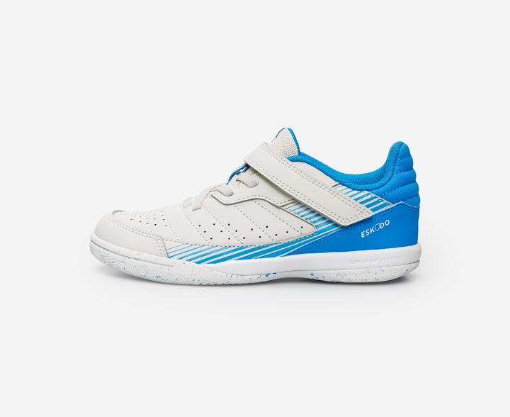 Image du produit Kipsta Chaussures de football en salle enfant Futsal - Eskudo 500 beige/bleu (31)