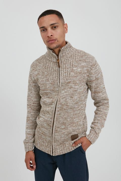 Actual product image Solid Pomeroy Men's Cardigan Chunky Knit Jacket With Funnel Neck Made Of 100% Cotton (S)