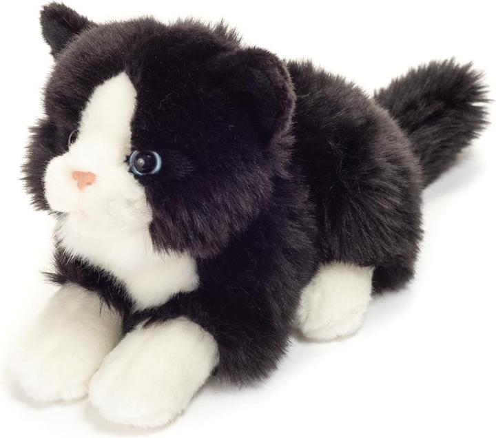 Produktbild Teddy Hermann Katze liegend schwarz/weiss 20 cm (11 cm)