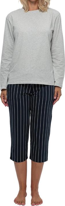 Grey, Blue striped