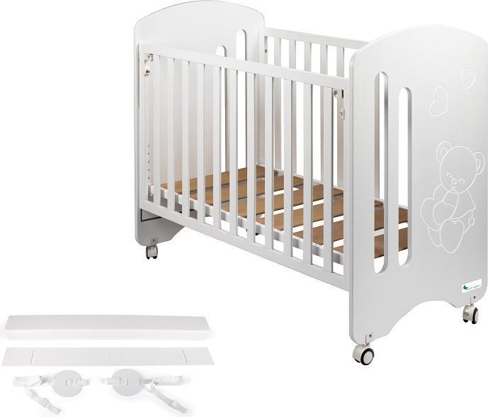 Interbaby LIT D'ENFANT POUR MATELAS 60X120 - MOD. LOVELY - BLANC COLOR + KIT CO-SLEEPING (60 x 120 cm)