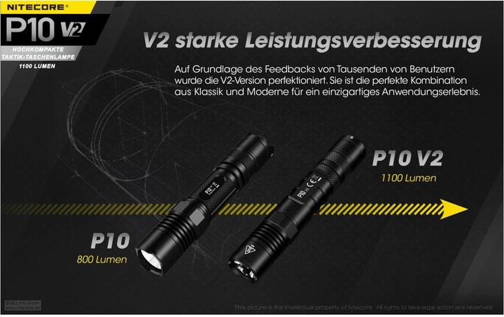 Image du produit Nitecore P10 V2 (14.90 cm, 1100 lm)