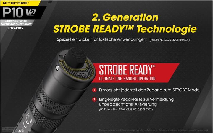 Image du produit Nitecore P10 V2 (14.90 cm, 1100 lm)