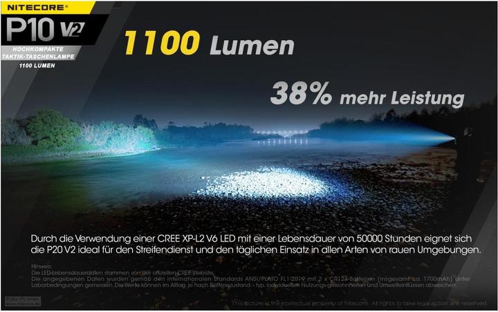 Image du produit Nitecore P10 V2 (14.90 cm, 1100 lm)