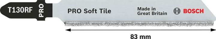 Actual product image Bosch Professional Zubehör PRO Soft Tile T130RF jigsaw blade, 83 mm, 3 pcs.