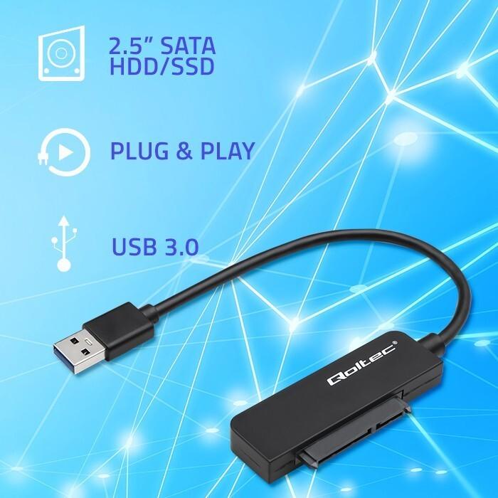 Actual product image Qoltec SATA adapter SSD HDD 2.5 inch, USB 3.0, 2TB