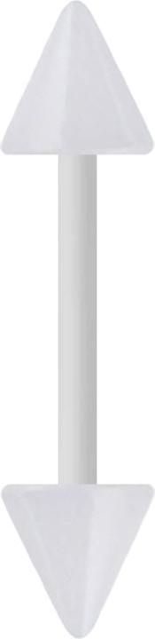 Produktbild Star Piercing Micro Banane weiss mit zwei Cones (ohne Messing, Bioflex)