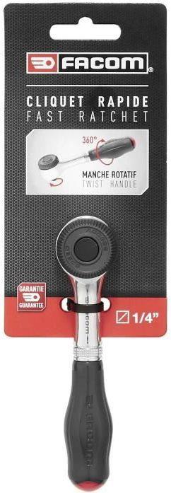 Produktbild Facom Umschaltknarre 1/4 mit 360° Drehgriff Grösse 1/4 (6.3 mm) (1/4")