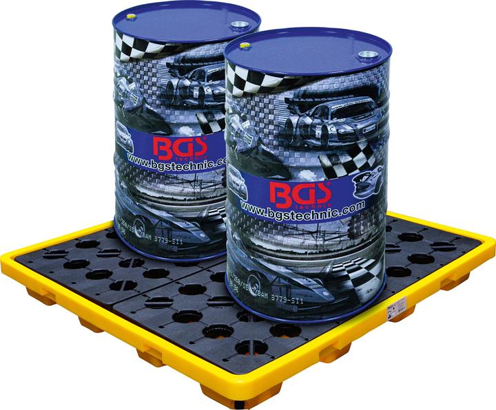 Image du produit BGS Bac de collecte d’huile avec grille pour 4 fûts de 200 l