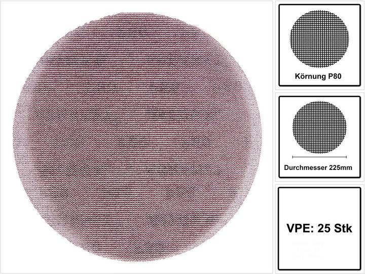Produktbild Mirka ABRANET Schleifscheiben Grip 225 mm P80 25 Stk. ( 5422302580 ) (P80)