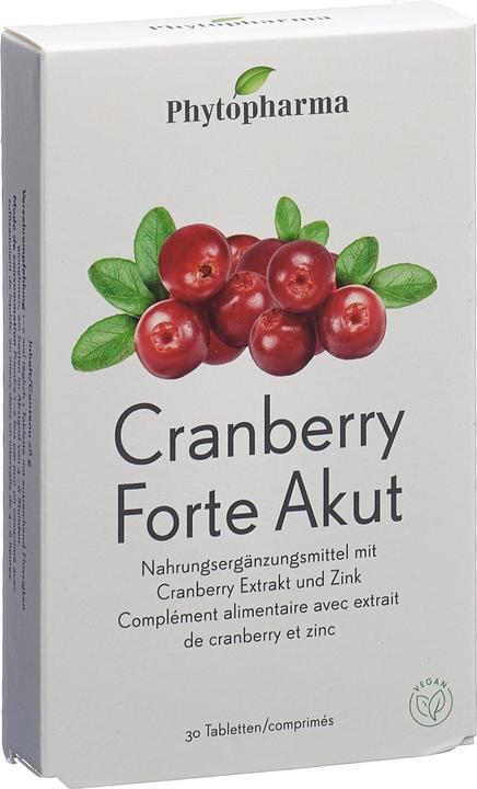 Actual product image Phytopharma Cranberry FORTE acute 120mg (30 Piece, Pills, 45 g)