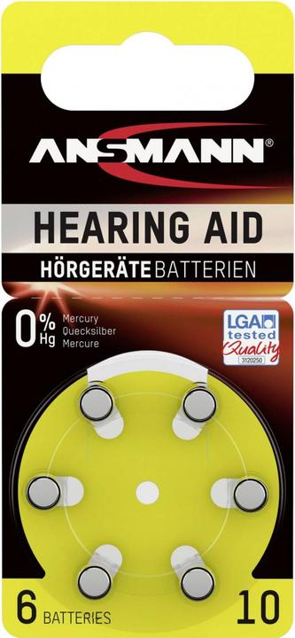 Produktbild Ansmann 1x6 Zinc-Air 10 (PR 70) Hörgeräte Batterien (6 Stk., PR70, 90 mAh)