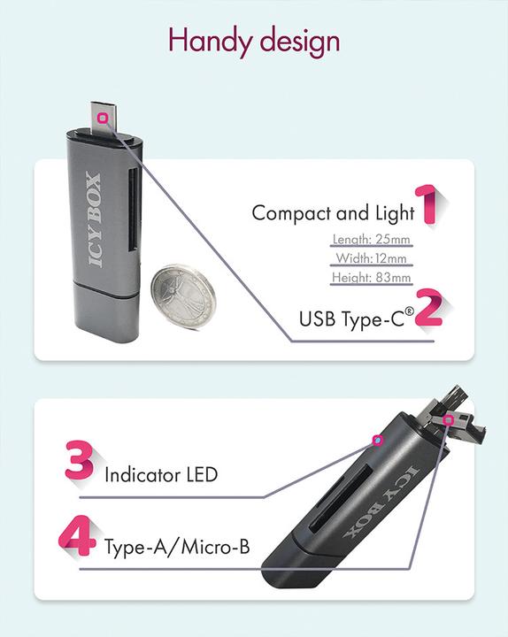 Image du produit Icy Box Ib-Cr200-C (USB, USB 2.0 Micro-B)