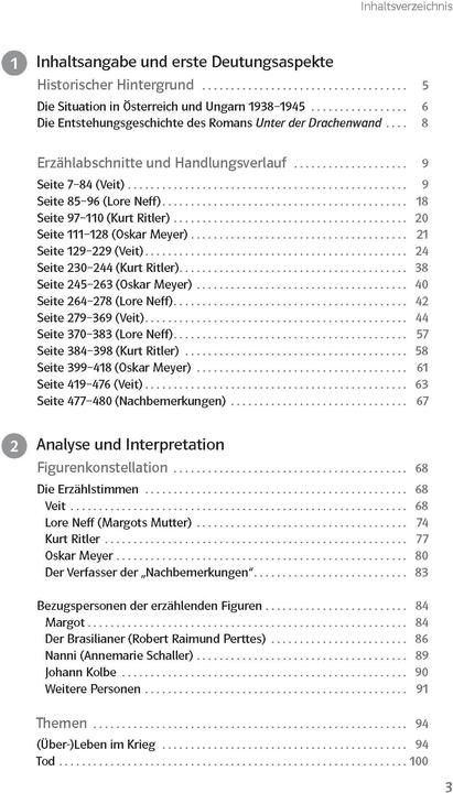 Produktbild Lektürehilfen Arno Geiger 'Unter der Drachenwand' (Deutsch, Kaltenbach, Elisabeth, 2021)