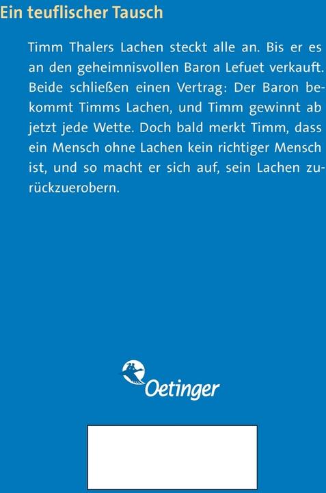 Image du produit Timm Thaler ou le rire vendu (Jens Rassmus, James Krüss, Allemand)