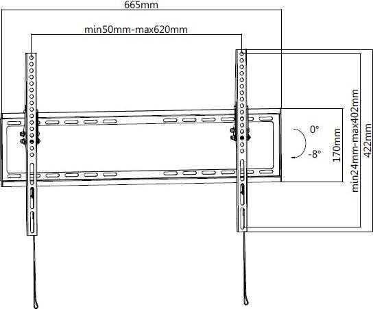 Productafbeelding equip Muurbevestiging flatscreen 37"-70" helling (Muur, 70", 35 kg)