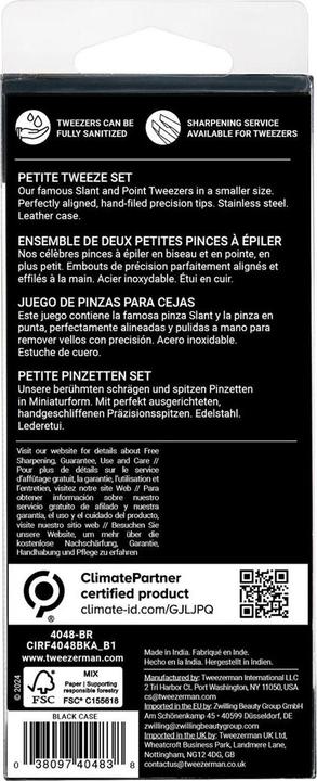 Valeurs nutritives et ingrédients Tweezerman Petite Tweezer Set