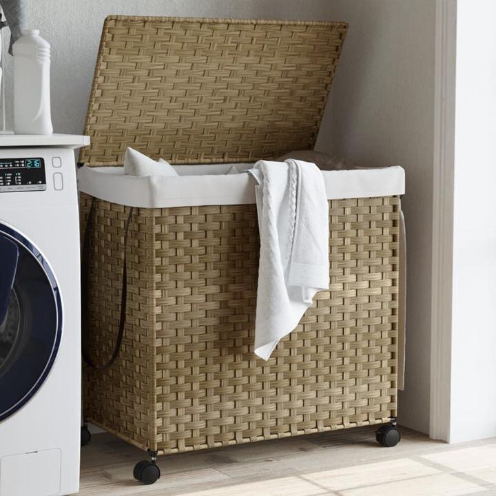 Actual product image VidaXL Laundry basket with castors 60x35x60.5 cm rattan, material