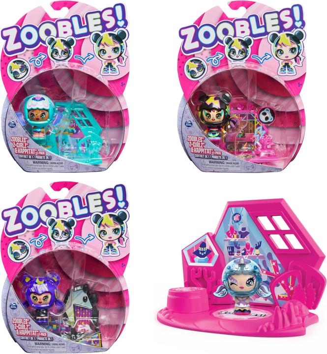 Immagine prodotto Spin Master Zoobles Z-Girlz da collezione con meccanismo di trasformazione e sorpresa Happitat (assortiti)