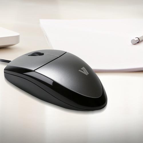 Productafbeelding V7 Muis Optisch Blk/Sil Retail (Bedraad)