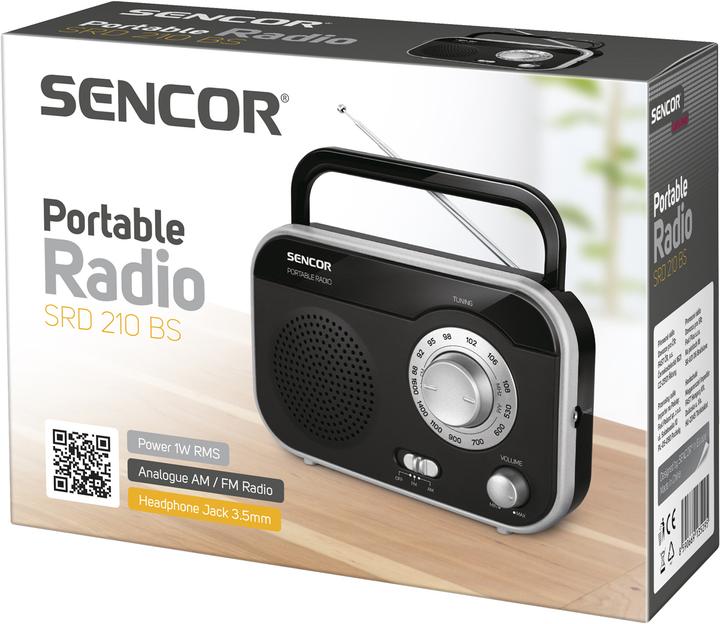 Image du produit Sencor SRD 210 BS Radio Personnelle Analogique Métallique (FM, AM)