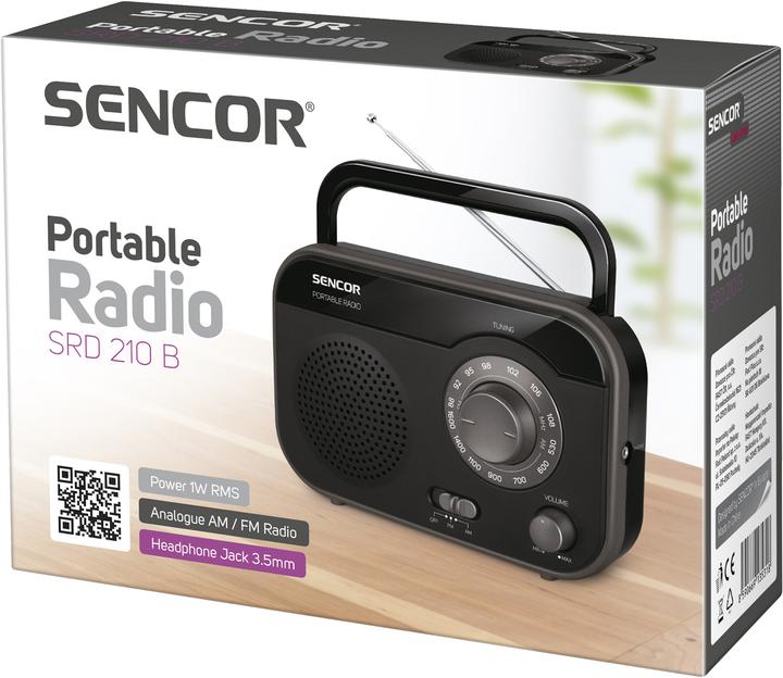 Produktbild Sencor SRD 210 B Radio Tragbar Analog (FM, AM)