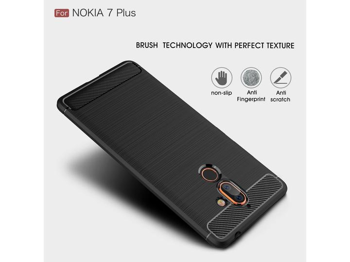Immagine prodotto Screenguard Nokia 7 Plus Cover Carbon Brushed Soft TPU (Nokia 7 Plus)