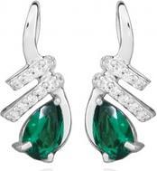 Image du produit Silver Cat Boucles d'oreilles mode avec zircons et verre émeraude SC380