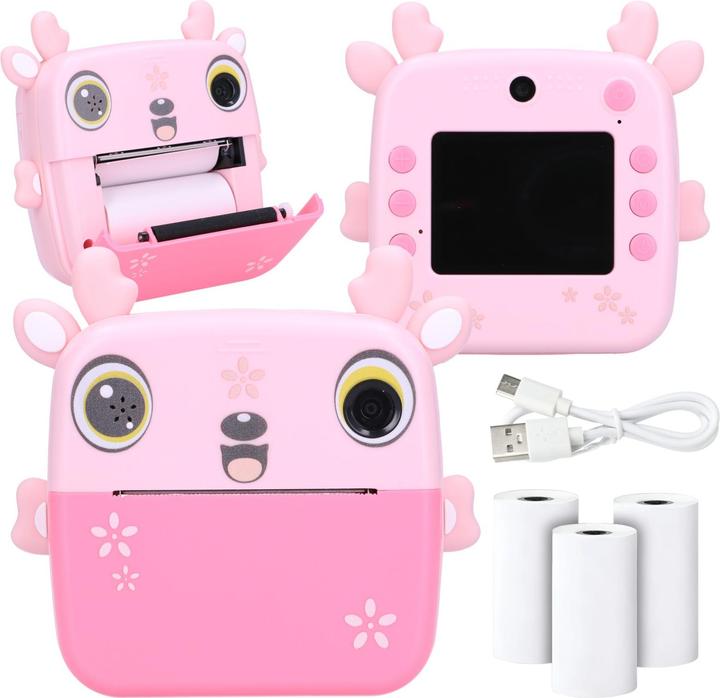 Produktbild Extralink Set | Thermodrucker EPP-005 Pink + Thermopapier 3 Rollen | rehbraun (Bluetooth)