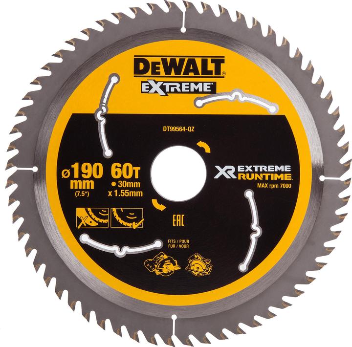 Productafbeelding DeWalt Xtreme Runtime 190mm x 30mm 60T CSB