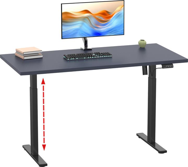Produktbild VCM Schreibtisch verstellbar Lona 140x80 sw (140 x 80 x 120 cm)